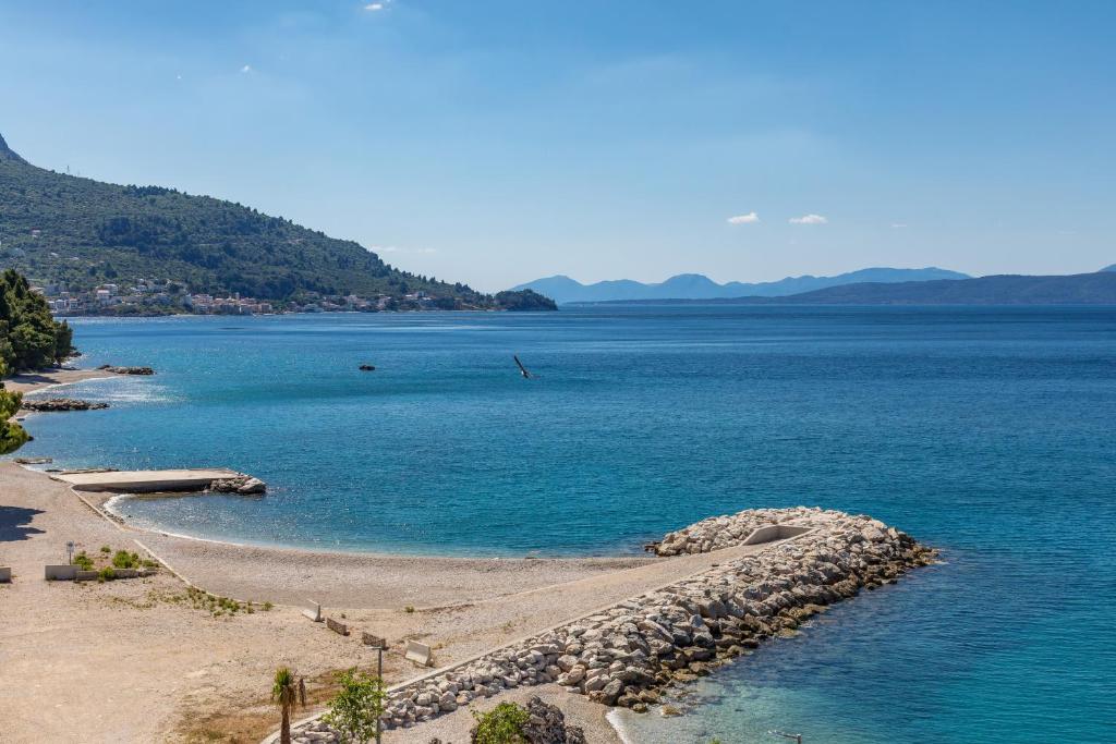 Boats moored in Podgora marina